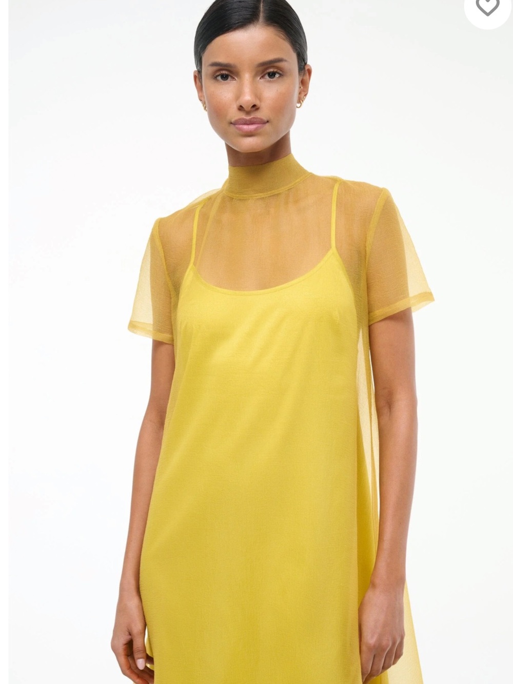 STAUD Calluna dress chartreuse yellow /green in XL new with tags - Picture 4 of 14